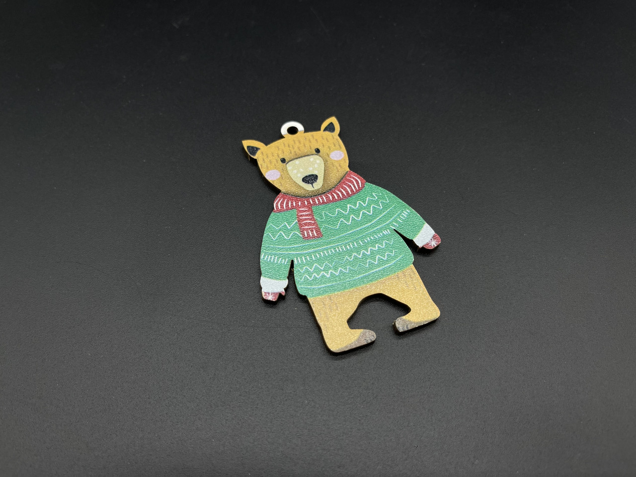 Дерев'яна новорічна іграшка з друком. 85х55мм., фото 1