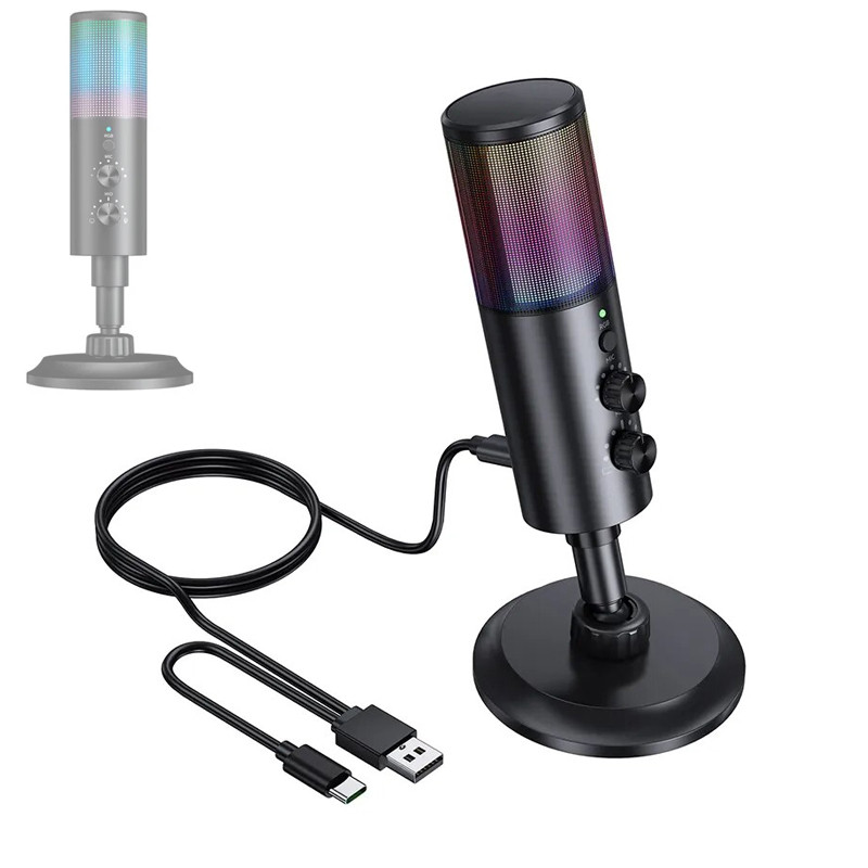 Мікрофон ігровий конденсаторний з придушенням шуму підсвічуванням, RODD AK-9, фото 1