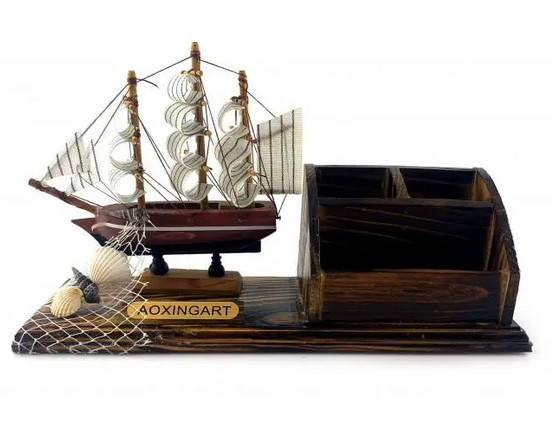 Підставка для ручок із дерева Вітрильник, фото 1