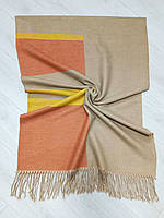 Женский шарф цветной геометрический принт, палантин двусторонний 180*70