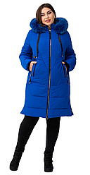 Красива жіноча куртка зимова з натуральною опушкою розміри 52-66