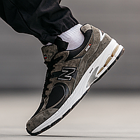 Кроссовки мужские и женские New Balance 2002R grey brown / Нью Баланс 2002Р серые коричневые