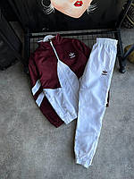 Мужской спортивный костюм Adidas бордово-белый