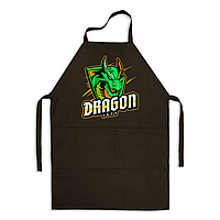Фартук черный кухонный с новогодним принтом "Dragon 2024. Дракон 2024"
