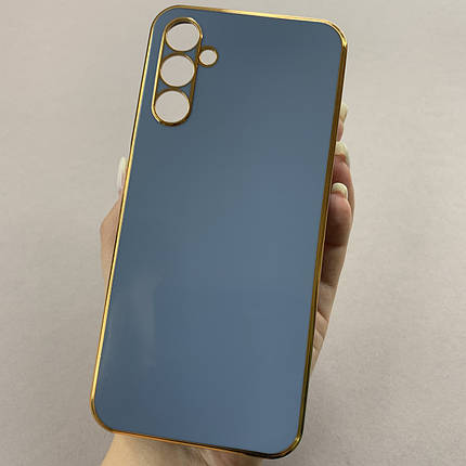 Чохол для Samsung Galaxy A14 4G / 5G глянцевий із золотою окантовкою чохол на телефон самсунг а14 синій h7y, фото 1