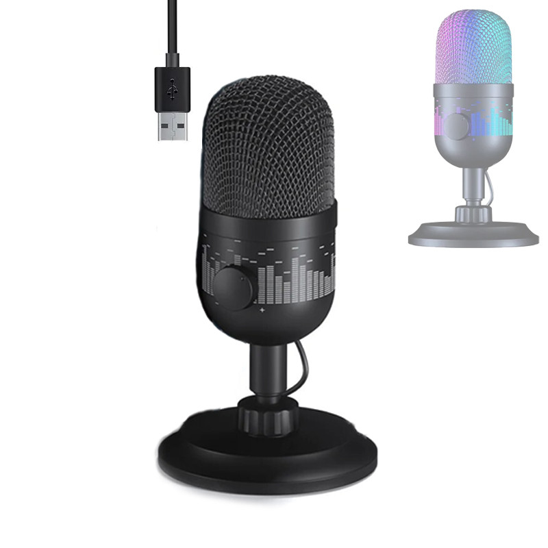 Мікрофон ігровий конденсаторний для запису AK-1i, RGB підсвітка, фото 1