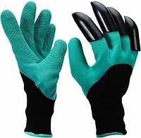 Перчатка садовая стрейч Garden Glove с пластинами когтями 5 шт в упаковке