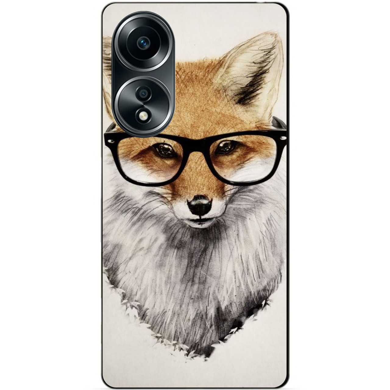 Силіконовий бампер чохол для Oppo A58 з малюнком Лиса