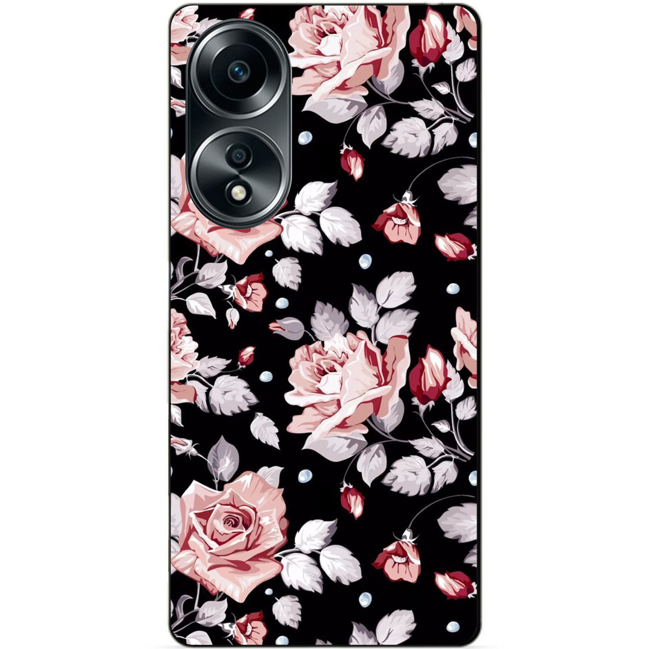 Силіконовий бампер чохол для Oppo A58 з малюнком Троянди квіти