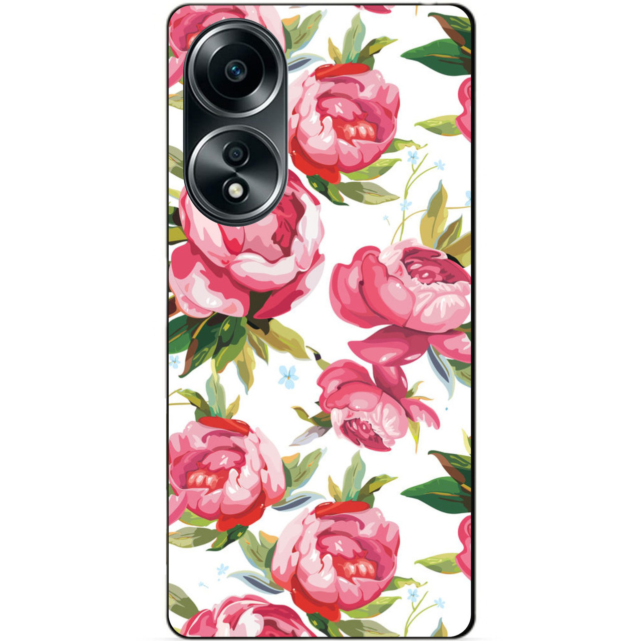 Силіконовий бампер чохол для Oppo A58 з малюнком Півонії квіти