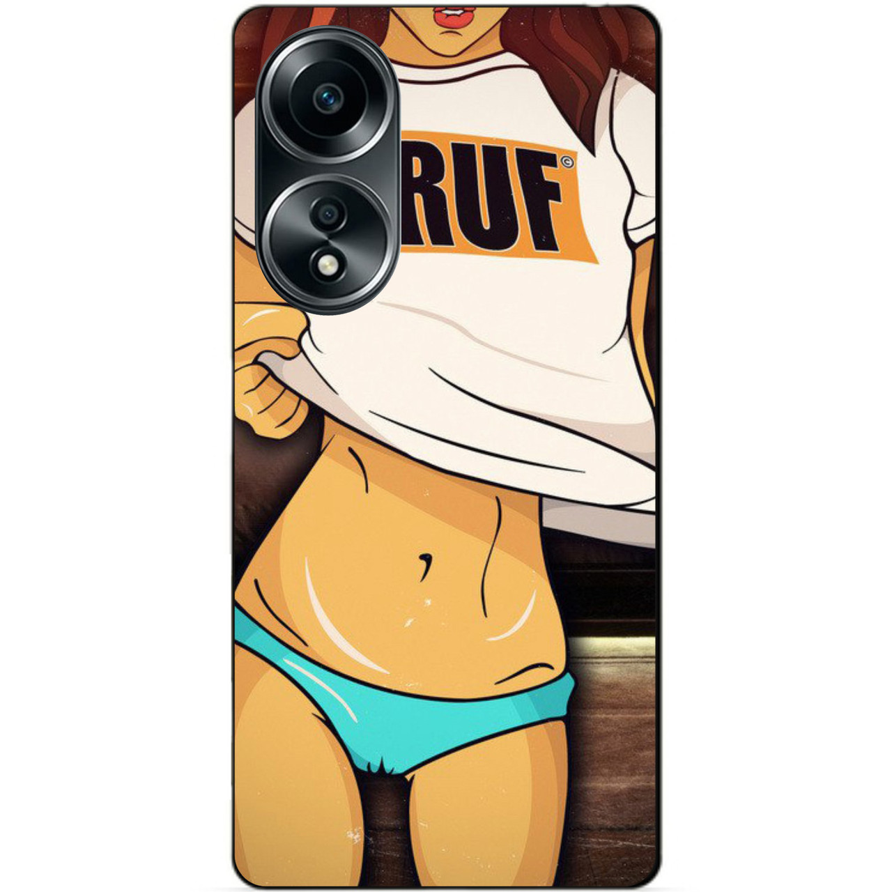 Силіконовий бампер чохол для Oppo A58 з малюнком Дівчина в майці Gruf