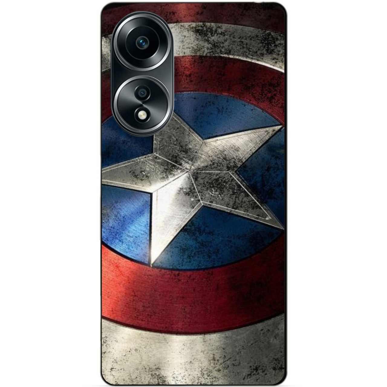 Силіконовий бампер чохол для Oppo A58 з малюнком Капітан Америка супергерой комікс