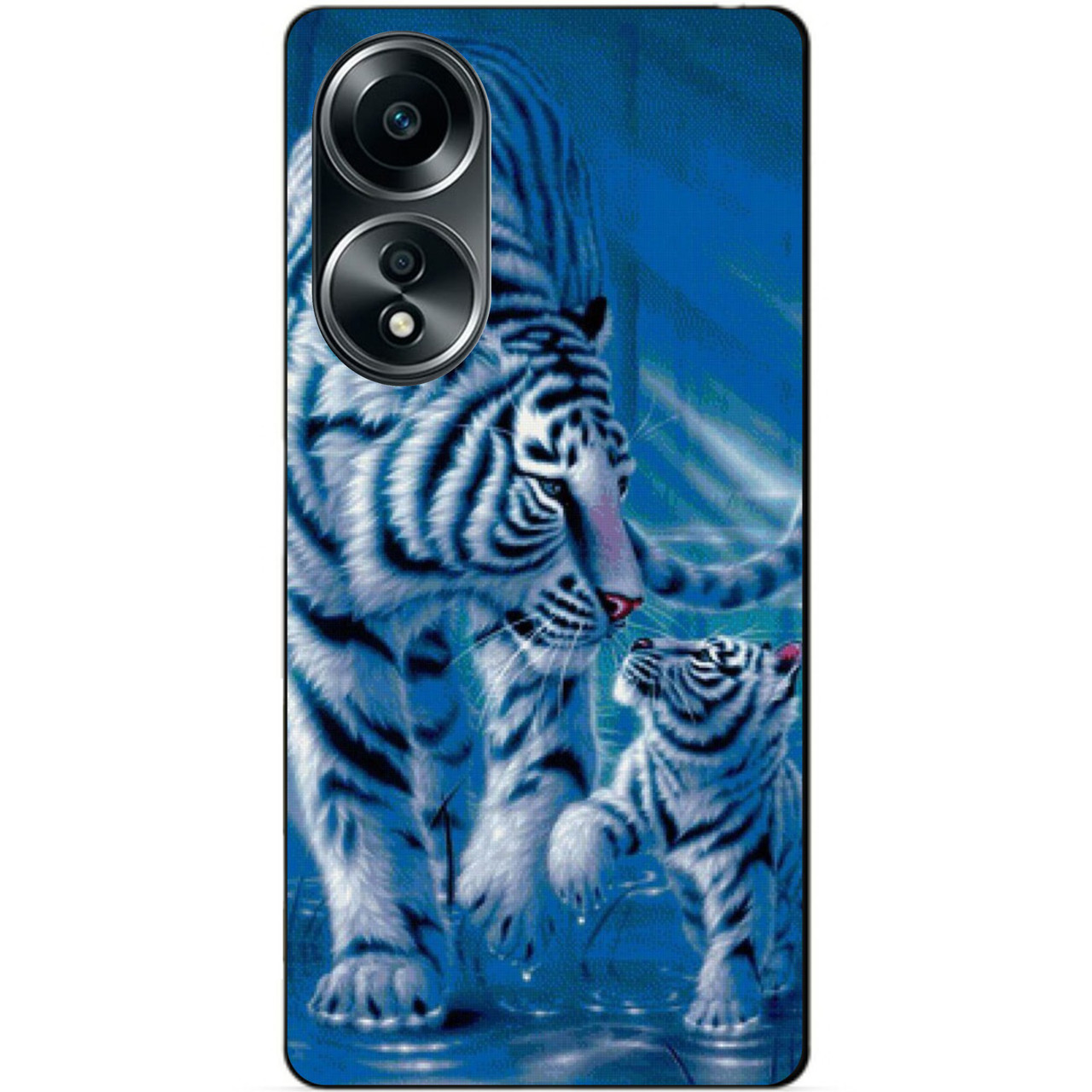 Силіконовий бампер чохол для Oppo A58 з малюнком Тигри