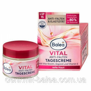Денний крем для зрілої шкіри обличчя Balea Vital Anti Falten Tagescreme SPF15 50 мл.