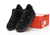 Чоловічі зимові кросівки Nike Air Force 1 Low Black з хутром взуття Найк Форс чорні замшеві теплі, фото 4
