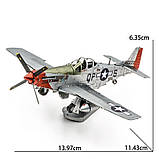 Літак П 51 Д Мустанг металевий 3Д пазл для домашнього збирання, фото 9