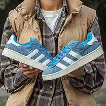 Жіночі Кросівки Adidas Campus 00s Blue White / Адідас Кампус 00 Блакитні з Білим, фото 4