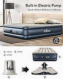 СТОК Розкішний надувний матрац iDOO Queen з вбудованим насосом, подвійний надувний матрац для кемпінгу, фото 3