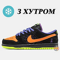 Мужские / женские зимние кроссовки Nike SB Dunk Low Night of Mischief Halloween Winter Fur (Мех), найк сб данк