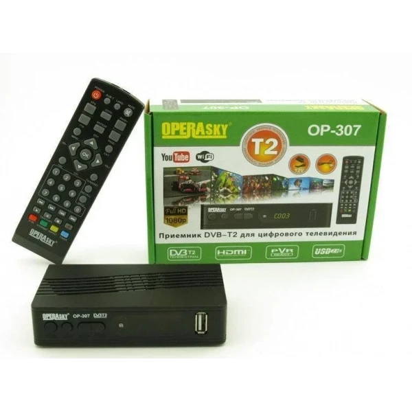 TV тюнер Opera OP-307 Т2 приймач для цифрового ТБ Ресивер T2 приставка Цифровий ефірний приймач