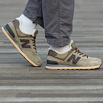Зимові Кросівки New Balance 574 Winter Suede Light Brown / Нью Белaнс 574 Суейд Світло Коричневі (Хутро), фото 6