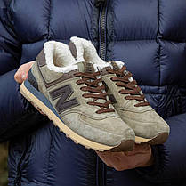 Зимові Кросівки New Balance 574 Winter Suede Light Brown / Нью Белaнс 574 Суейд Світло Коричневі (Хутро), фото 4