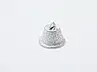 Металеві дзвіночок для прикрашання одягу та сувенірів розміром 22 мм срібло з блискітками, фото 2