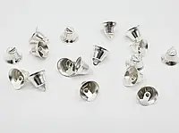 Серебрянные металлические колокольчики для украшения новогодних игрушек и других сувениров размером 16 мм