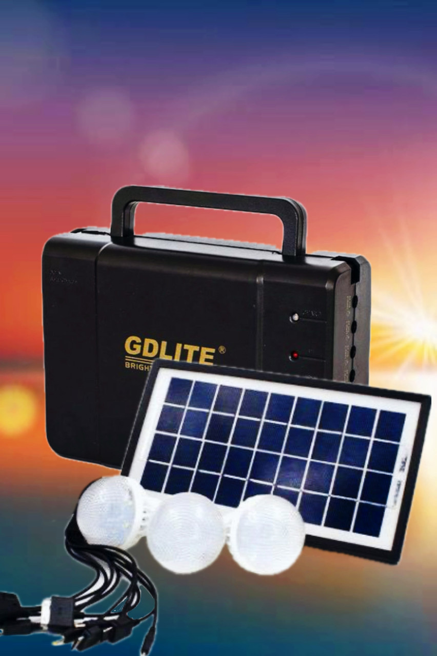 Портативна сонячна станція GDLITE GD-8006A Зарядний пристрій від сонячної батареї + лампа-ліхтар