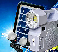 Комплект солнечного освещения с динамиком и радио Lm-209 повербанк фонарь