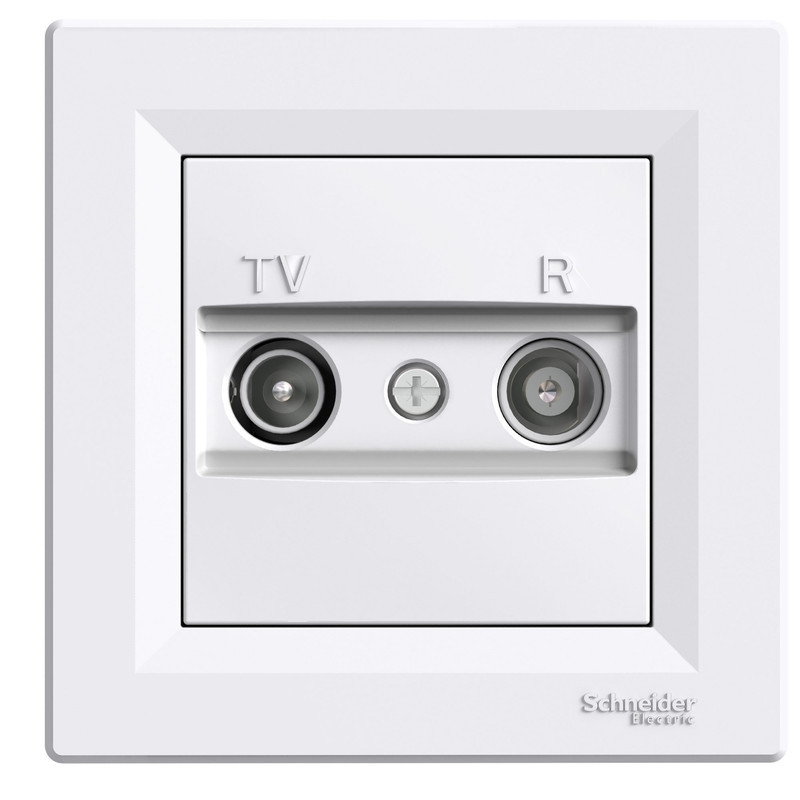 TV/R розетка 8dB прохідна Asfora з рамкою біла ABS [EPH3300321] Шнейдер Електрік