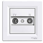 TV/R розетка 4dB прохідна Asfora з рамкою біла ABS [EPH3300221] Шнейдер Електрік