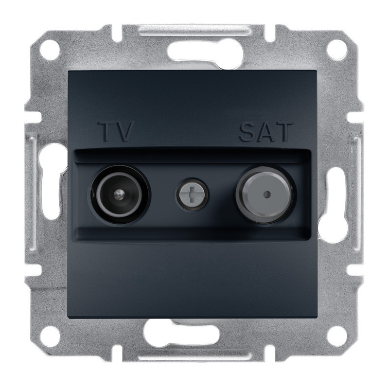 TV-SAT розетка 8dB прохідна Asfora антрацит ABS [EPH3400371] Шнейдер Електрік