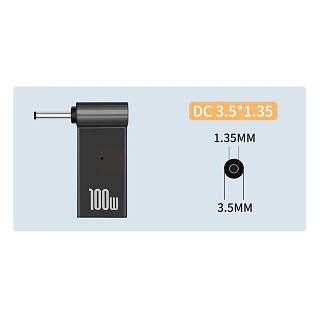 Адаптер питания, переходник для ноутбука и техники 100w Type C - DC 3.5x1.35