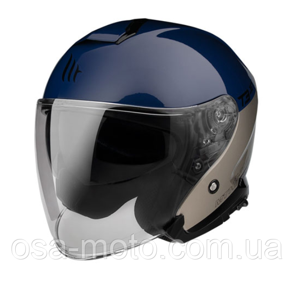 Мотошолом MT THUNDER 3 Jet Xpert A17 Gloss Blue