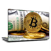 Наклейка на ноутбук - Bitcoin or dollar