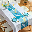 Непромокальна скатертина для столу водовідштовхувальна скатертина запобігає утворенню плям 140х200см кола, фото 2