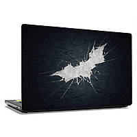 Наклейка на ноутбук - Batman white cracks logo
