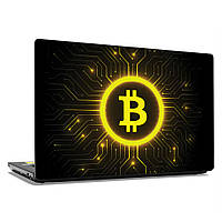 Наклейка на ноутбук - Yellow Bitcoin