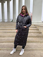 Пуховик пальто женское RUFUETE CL19111-black  черное с капюшоном S