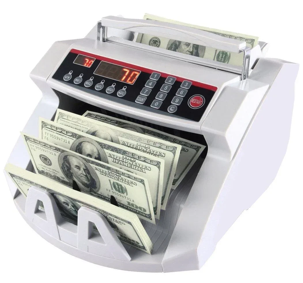 Машинка для подсчета денег Bill Counter 2108 с детектором валют, Счетчик банкнот универсальный с индикатором - фото 2 - id-p1994026394
