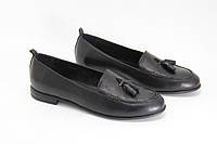 Женские туфли лоферы BURC 4036-siyah в черной коже