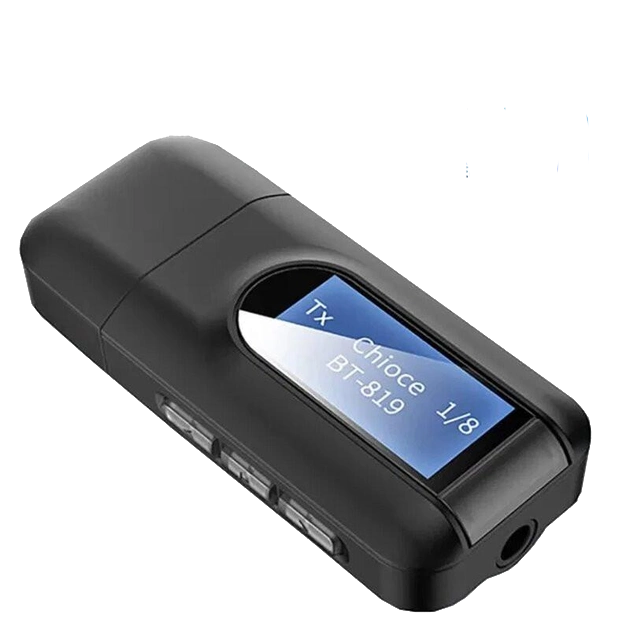 5,0 блютуз-адаптер, USB блютуз-приймач bluetooth з дисплеєм. AUX-передавач для магнітоли.