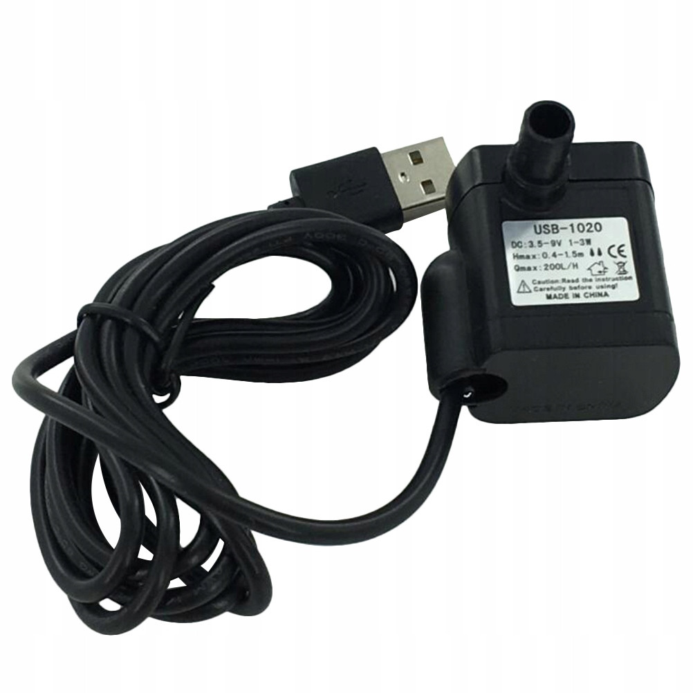 Насос заглибний для води USB-1020, 5 В 1-3 W IP68 200 L/h ля фонтана, фото 1