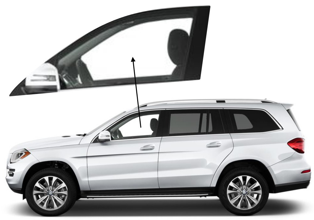 Бічне скло Mercedes GL 2011-2023 W166 передніх дверей ліве, фото 1