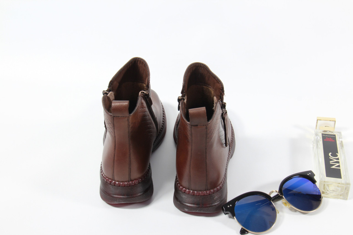 Ботинки женские MeegoComfort 226160-1-BROWN коричневые на низком ходу - фото 3 - id-p1687250401