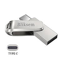 Флэш-память Bliksem Type-C 64 ГБ скорость USB 2,0/Type-C/USB Металлик