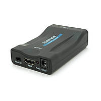 Конвертер SCART (мама) на HDMI (мама), 5V / 2 A, Black, Box, Q250