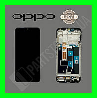 Дисплей Oppo A54s Black (4908020) сервисный оригинал в сборе с рамкой