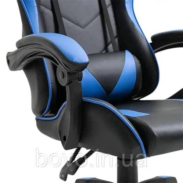 Кресло игровое геймерское VECOTTI GT компьютерное c подставкой для ног офисное раскладное для дома cинее - фото 4 - id-p1994036279